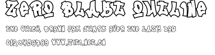 Zero Blast Outline.ttf字體轉換器圖片