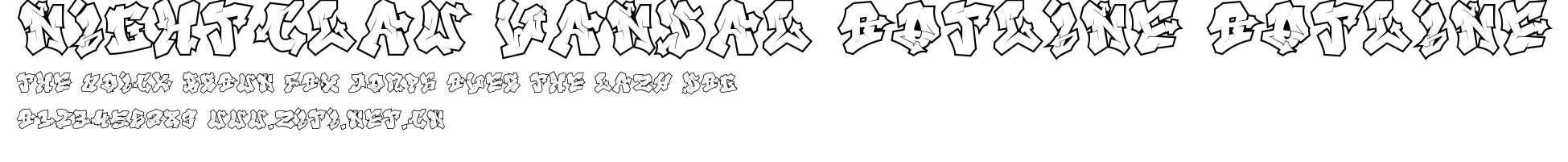 Nightclaw Vandal Outline Outline.ttf字體轉換器圖片