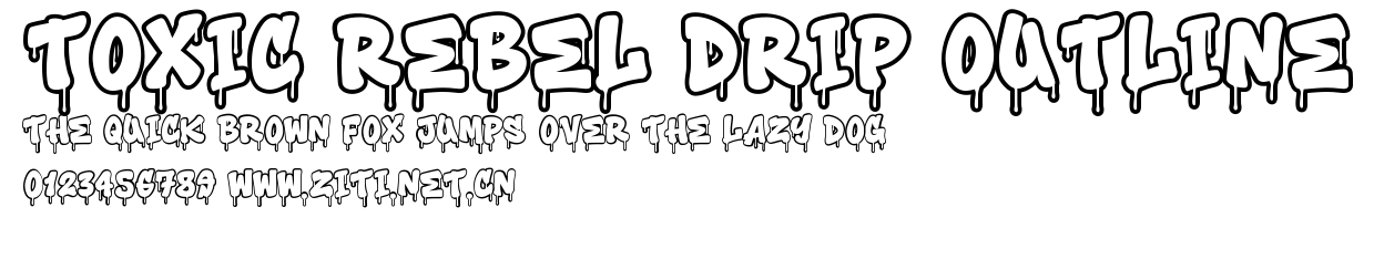 Toxic Rebel Drip Outline.ttf字體轉換器圖片