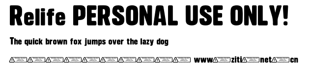 Relife PERSONAL USE ONLY!.ttf字體轉換器圖片