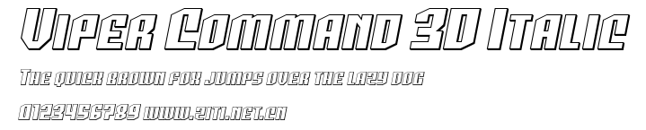Viper Command 3D Italic.ttf字體轉換器圖片
