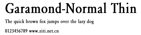 Garamond-Normal Thin.ttf字體轉換器圖片
