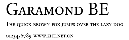 Garamond BE.ttf字體轉換器圖片