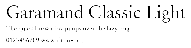 Garamand Classic Light.ttf字體轉換器圖片