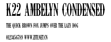 K22 Ambelyn Condensed.otf字體轉換器圖片