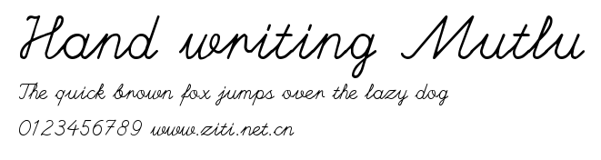 Hand writing Mutlu.ttf