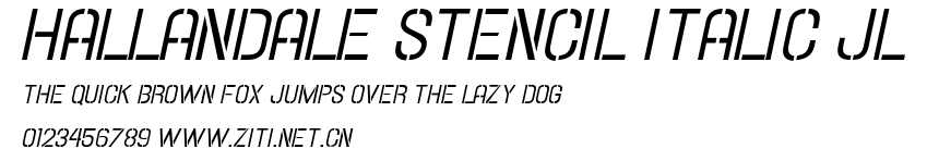 Hallandale Stencil Italic JL.ttf字體轉換器圖片