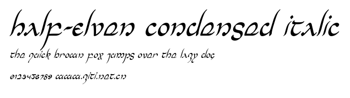 Half-Elven Condensed Italic.ttf字體轉換器圖片