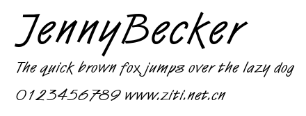 JennyBecker.ttf字體轉換器圖片