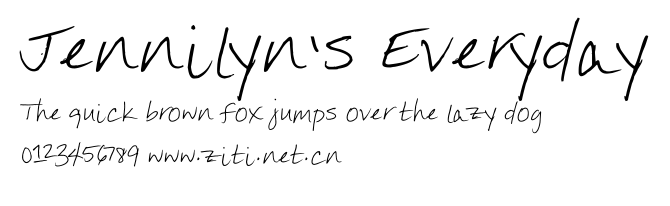 Jennilyn's Everyday.ttf字體轉換器圖片