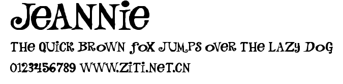 Jeannie.ttf字體轉換器圖片
