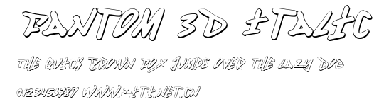 Fantom 3D Italic.ttf字體轉換器圖片