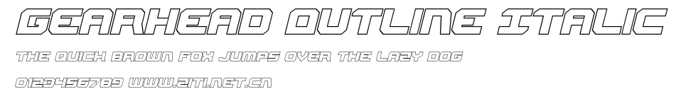 Gearhead Outline Italic.ttf字體轉換器圖片
