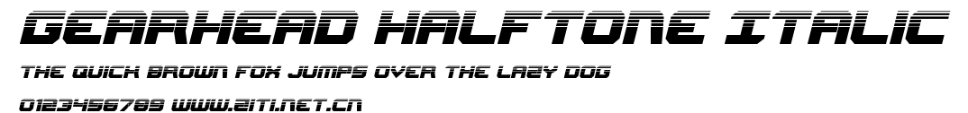 Gearhead Halftone Italic.ttf字體轉換器圖片