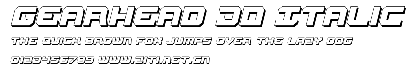 Gearhead 3D Italic.ttf字體轉換器圖片