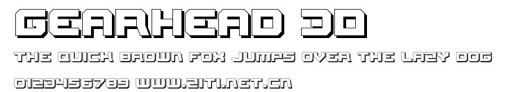Gearhead 3D.ttf字體轉換器圖片