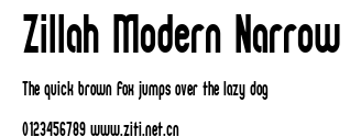 Zillah Modern Narrow.ttf字體轉換器圖片