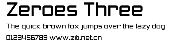 Zeroes Three.ttf字體轉換器圖片