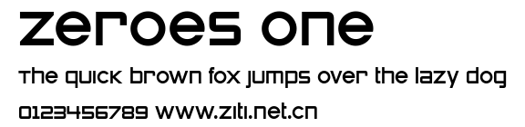 Zeroes One.ttf字體轉換器圖片