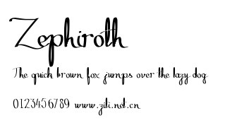 Zephiroth.ttf字體轉換器圖片