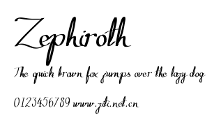 Zephiroth.ttf字體轉換器圖片