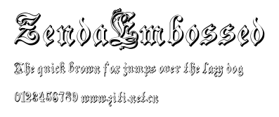 ZendaEmbossed.ttf字體轉換器圖片