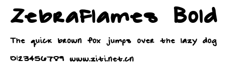ZebraFlames Bold.ttf字體轉換器圖片