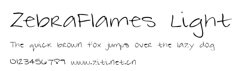 ZebraFlames Light.ttf字體轉換器圖片
