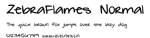 ZebraFlames Normal.ttf字體轉換器圖片