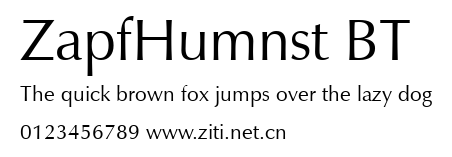 ZapfHumnst BT.ttf字體轉換器圖片