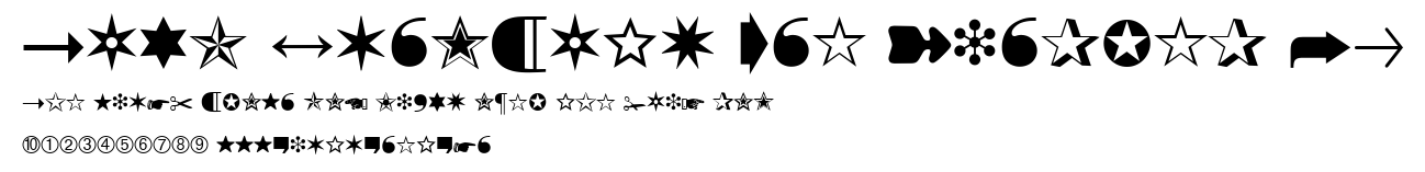 Zapf Dingbats One Hundred BQ.ttf字體轉換器圖片