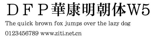 ＤＦＰ華康明朝體W5.ttf