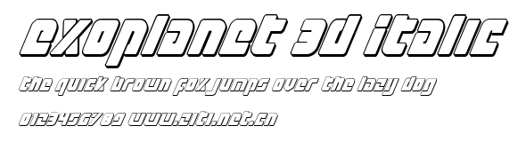 Exoplanet 3D Italic.ttf字體轉換器圖片