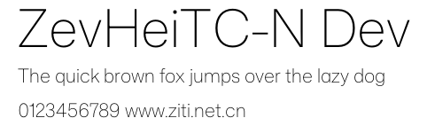 ZevHeiTC-N Dev.otf字體轉換器圖片
