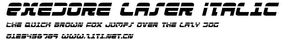 Exedore Laser Italic.ttf字體轉換器圖片