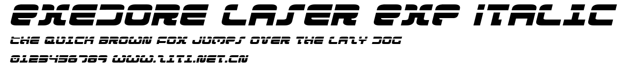 Exedore Laser Exp Italic.ttf字體轉換器圖片