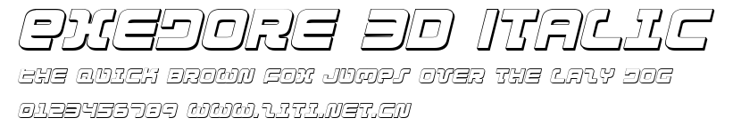 Exedore 3D Italic.ttf字體轉換器圖片