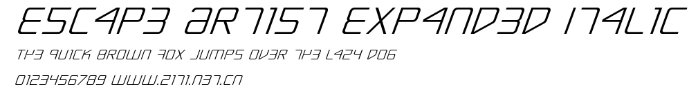 Escape Artist Expanded Italic.ttf字體轉換器圖片