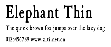 Elephant Thin.ttf字體轉換器圖片