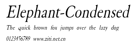 Elephant-Condensed.ttf字體轉換器圖片