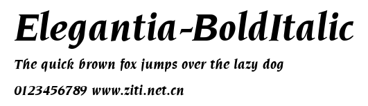 Elegantia-BoldItalic.ttf字體轉換器圖片