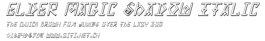 Elder Magic Shadow Italic.ttf字體轉換器圖片