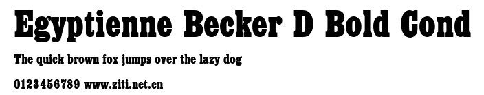 Egyptienne Becker D Bold Cond.ttf字體轉換器圖片