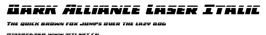 Dark Alliance Laser Italic.ttf字體轉換器圖片