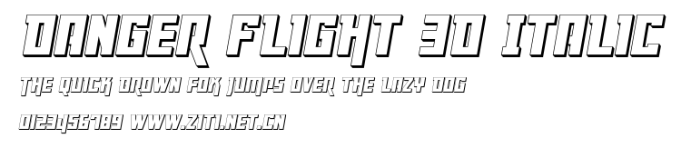 Danger Flight 3D Italic.ttf字體轉換器圖片