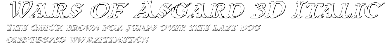 Wars of Asgard 3D Italic.ttf字體轉換器圖片