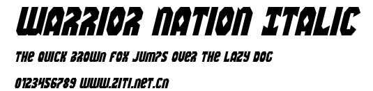 Warrior Nation Italic.ttf字體轉換器圖片