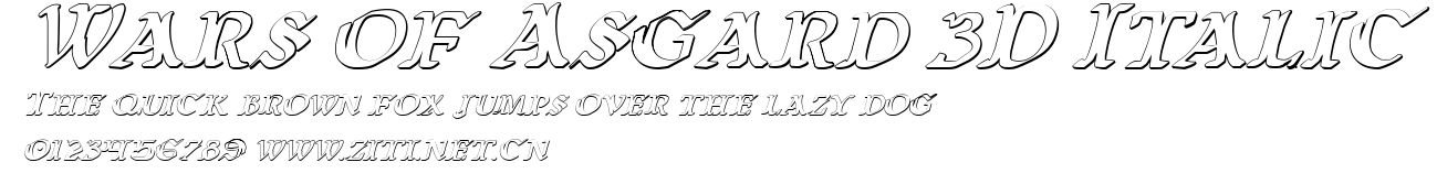 Wars of Asgard 3D Italic.ttf字體轉換器圖片