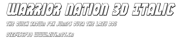 Warrior Nation 3D Italic.ttf字體轉換器圖片