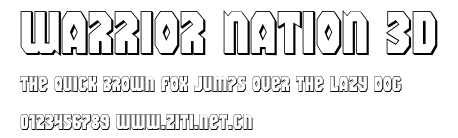Warrior Nation 3D.ttf字體轉換器圖片